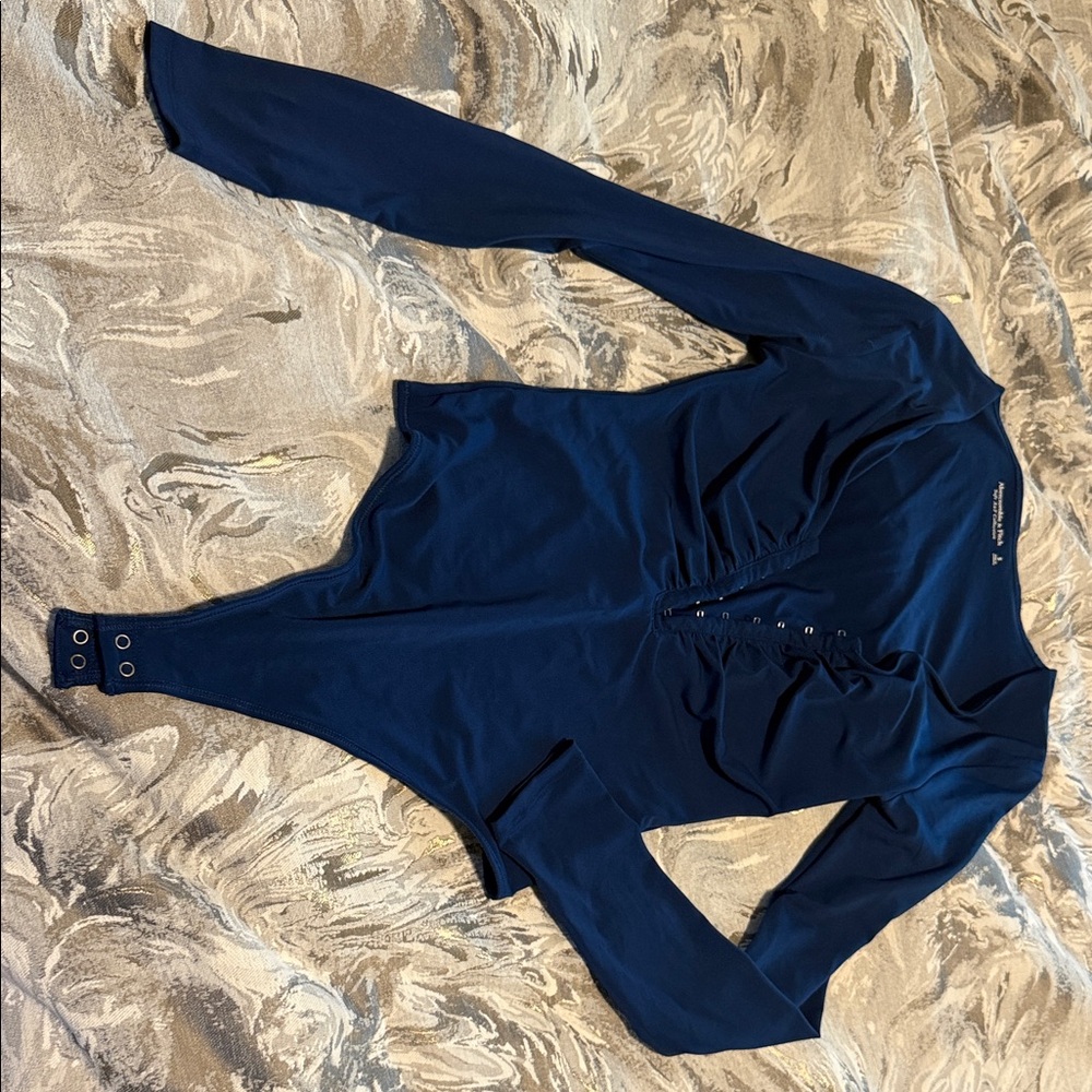 Abercrombie & Fitch Deep Blue Long Sleeve Bodysuit